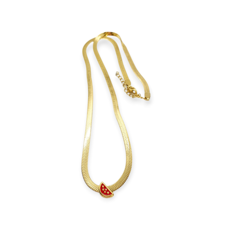 necklace steel gold with watermelon3